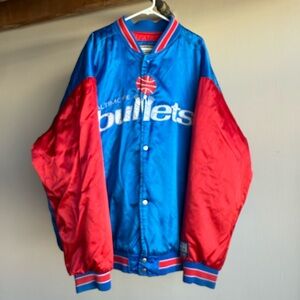 BALTIMORE BULLETS Vtg Retro Hardwood Classics G-III Carl Banks Satin Jacket Coat